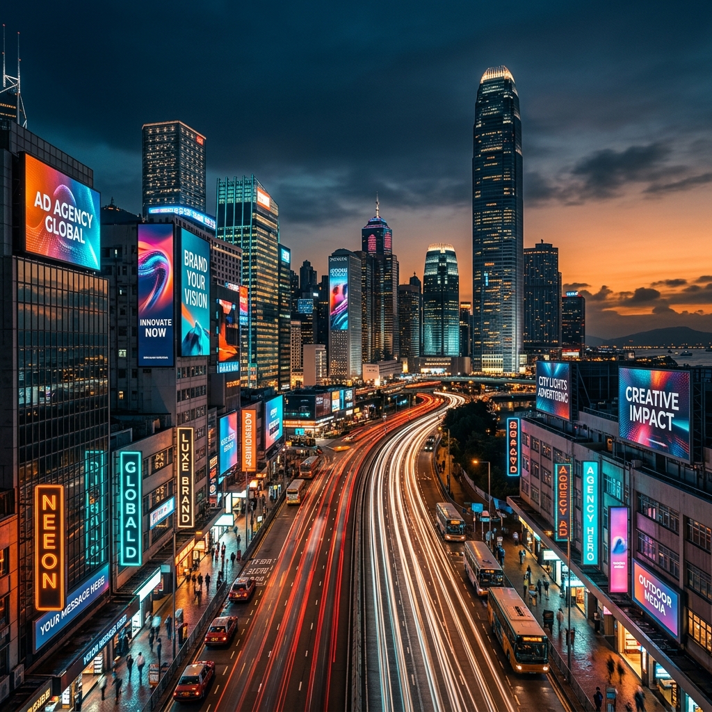 Premium outdoor advertising cityscape